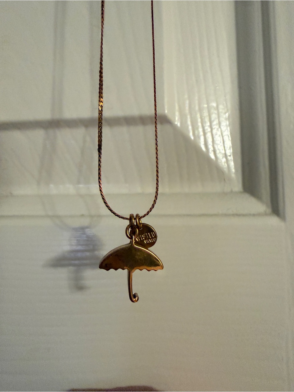 Twisted Silver umbrella necklace